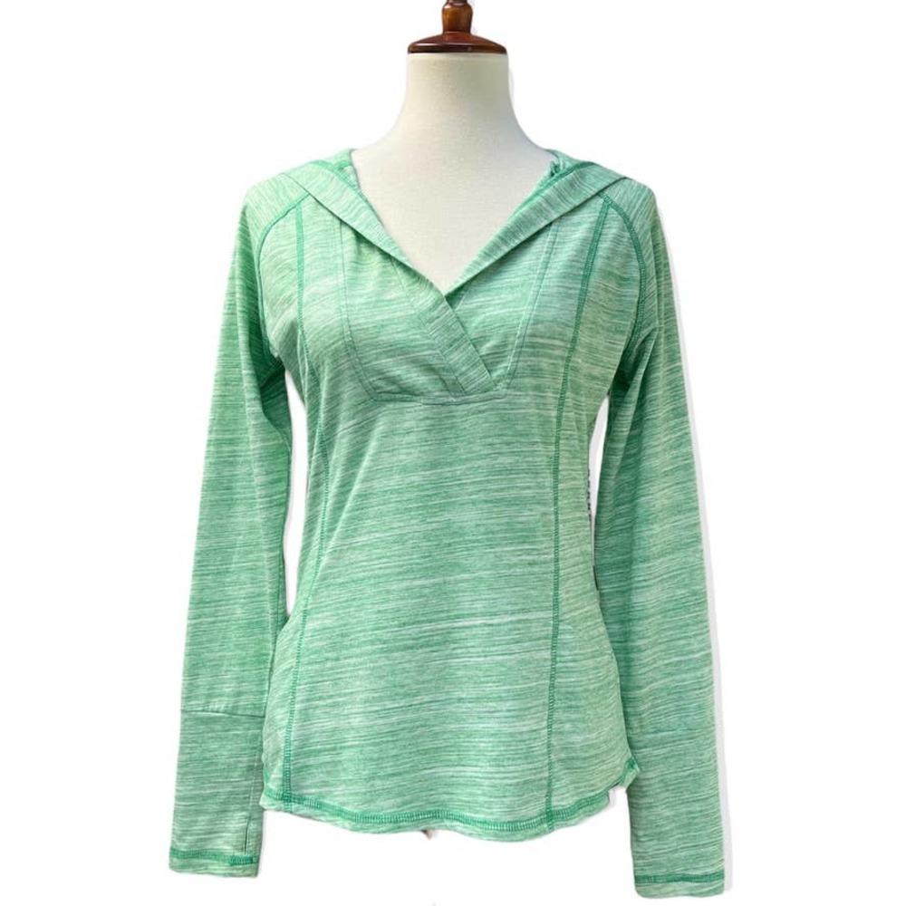 Prana Demi Top Spacedye Hooded Pullover Long Sleeve Tee Athleisure Size Small